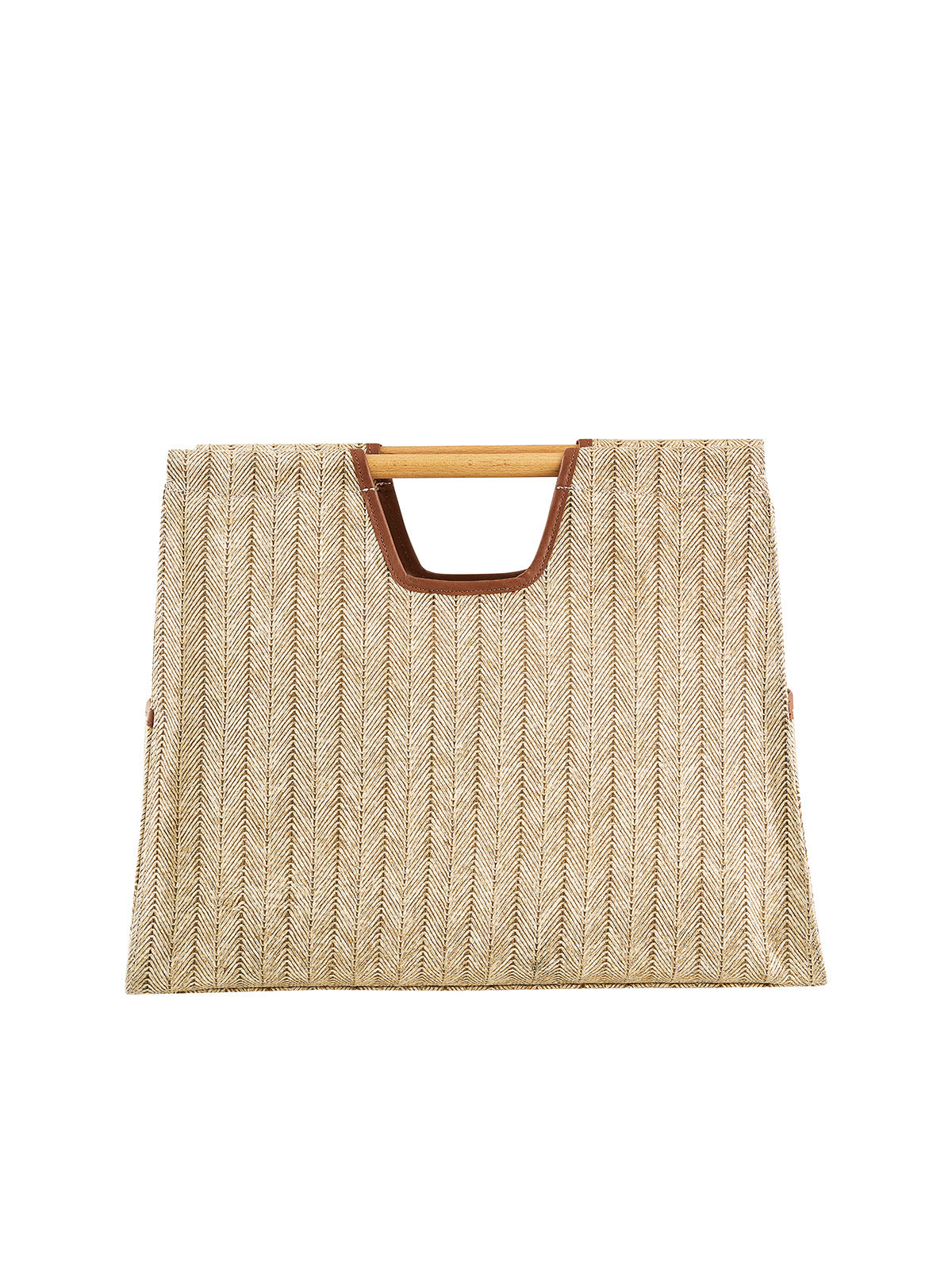 Frida Beach Bag Bej Balıksırtı