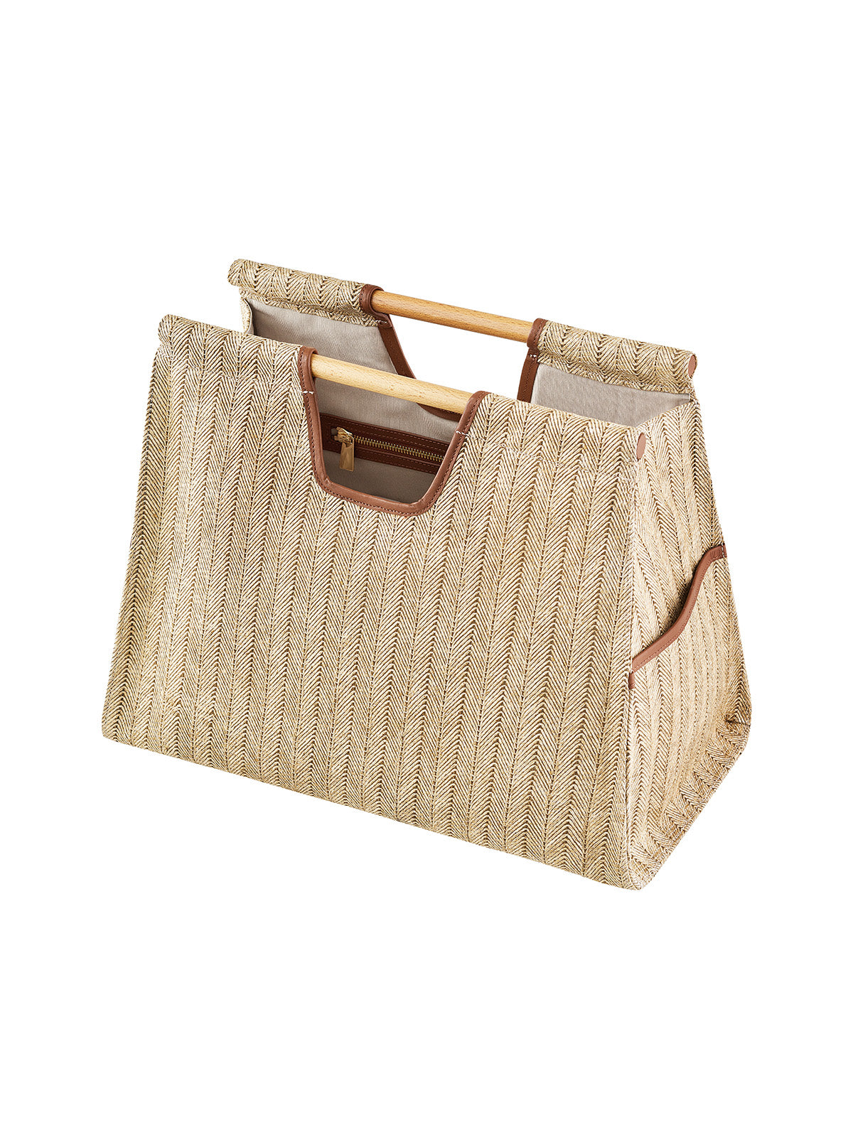 Frida Beach Bag Bej Balıksırtı