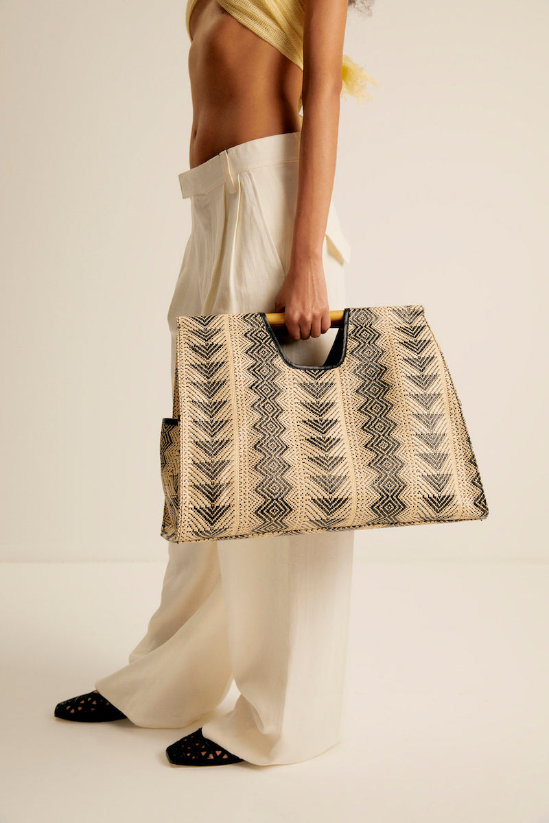 Frida Beach Bag Siyah Bej