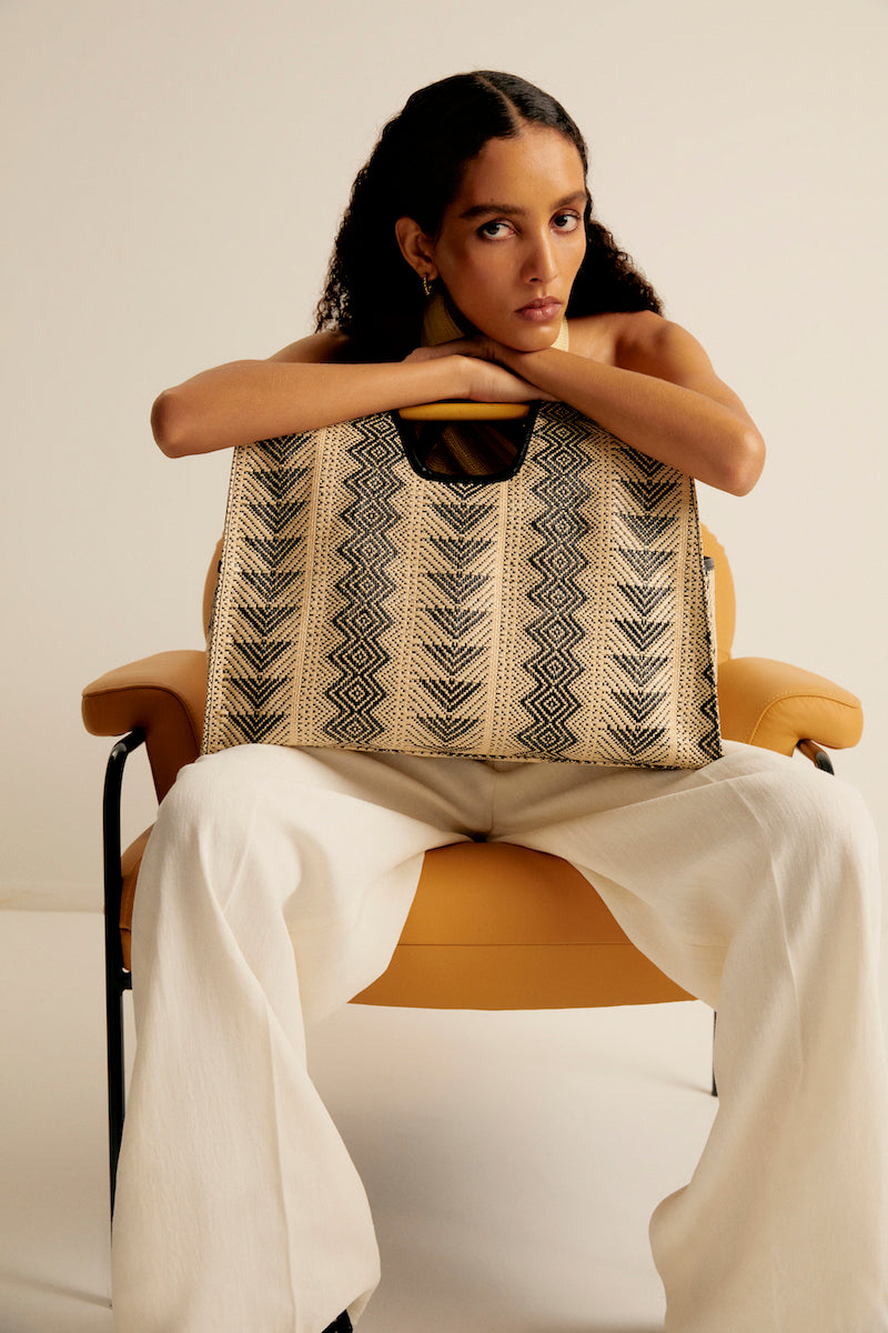 Frida Beach Bag Siyah Bej